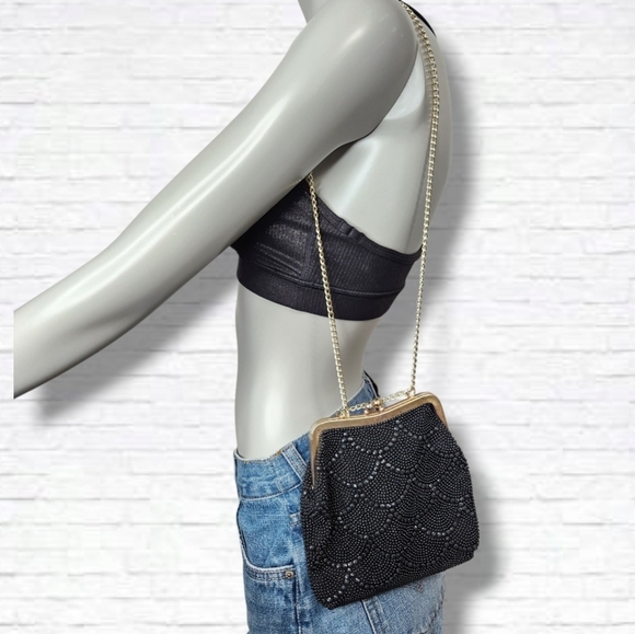 Vintage Style By Du Val Black Beaded Evening Bag - Picture 2 of 14